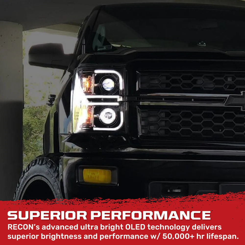 Chevy 14-15 Silverado 1500 Projector Headlights OLED Halos, DRL - Multiple Styles - Image 10