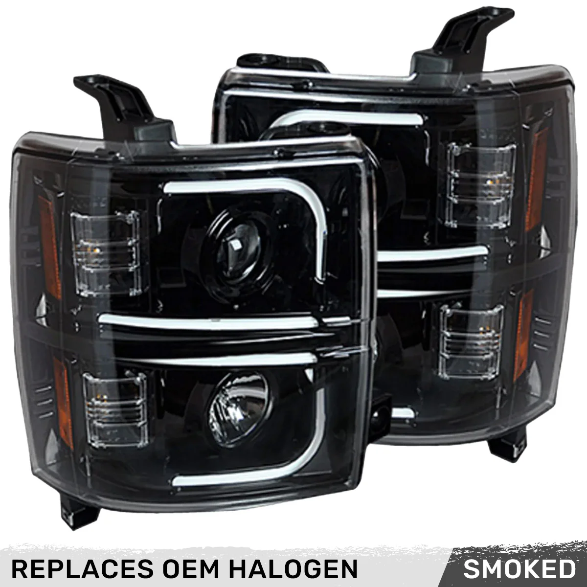Chevy 14-15 Silverado 1500 Projector Headlights OLED Halos, DRL - Multiple Styles - Image 13