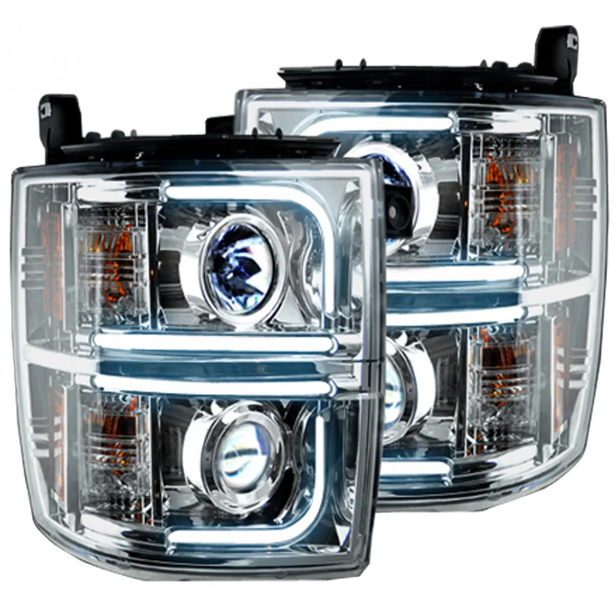 Chevy 14-15 Silverado 1500 Projector Headlights OLED Halos, DRL - Multiple Styles - Image 21