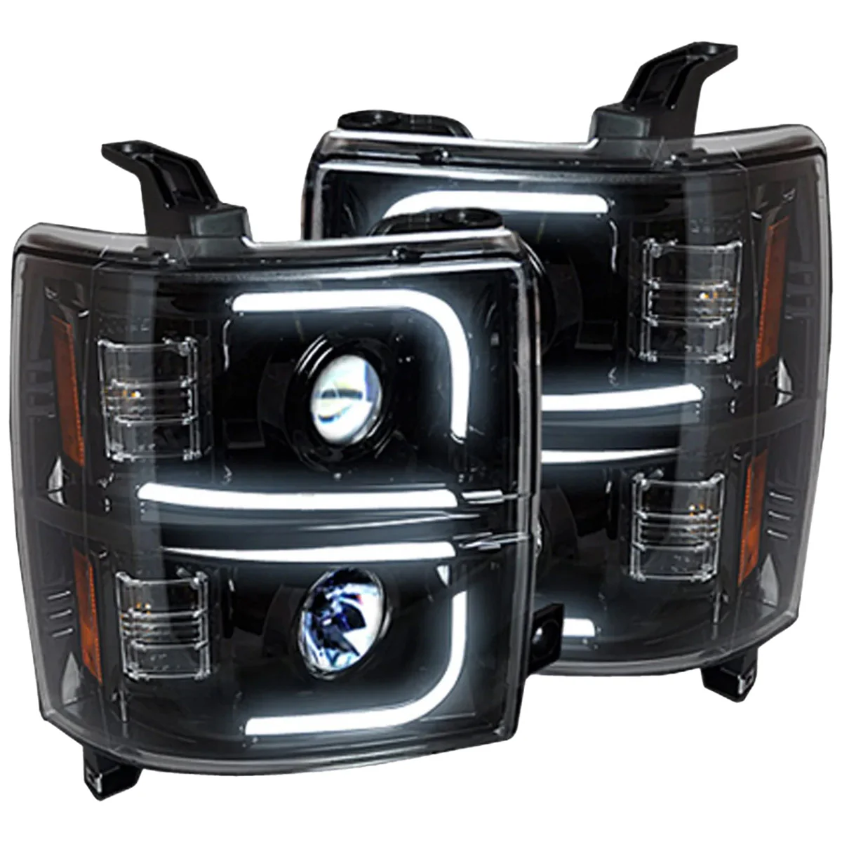 Chevy 14-15 Silverado 1500 Projector Headlights OLED Halos, DRL - Multiple Styles - Image 9