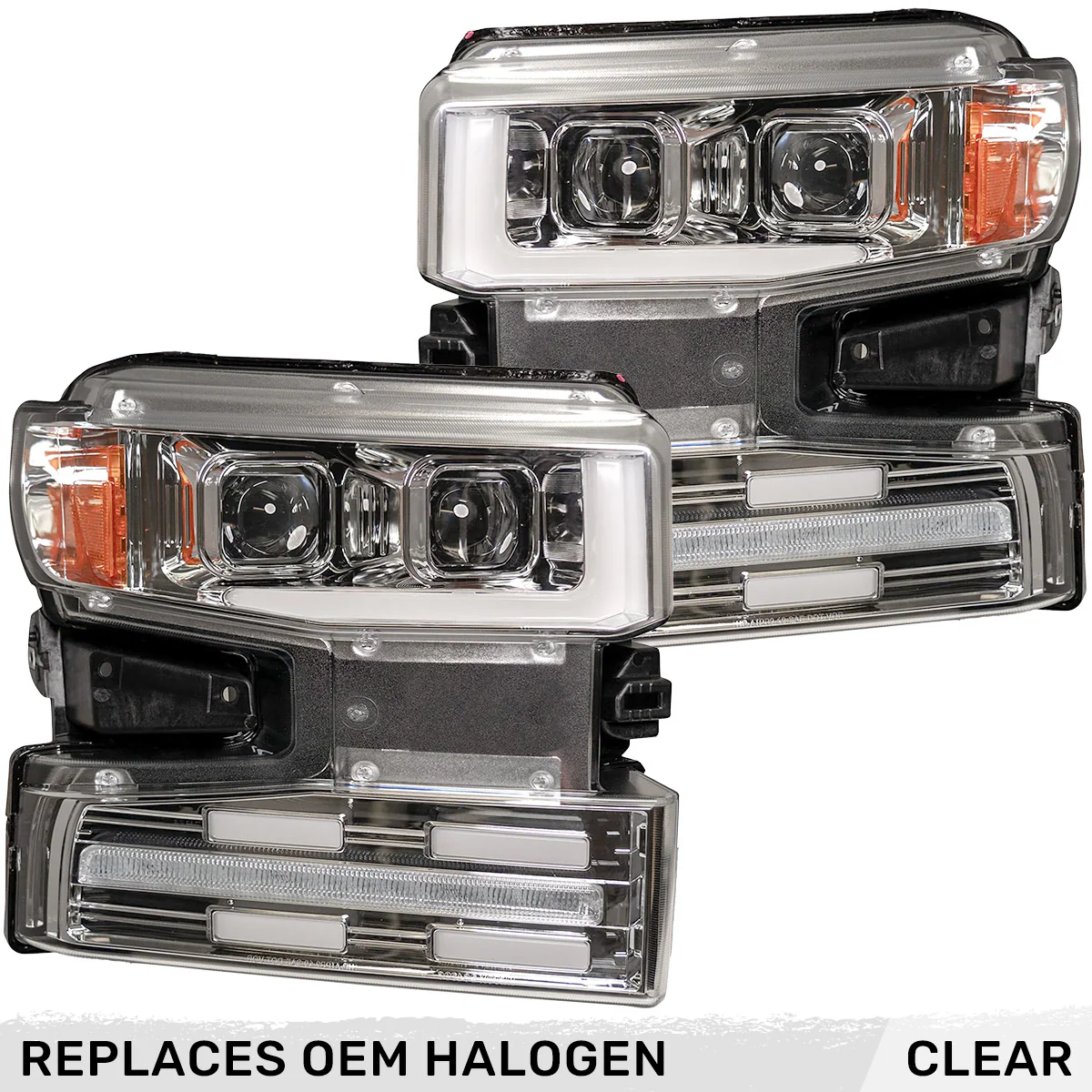 Chevy Silverado 19-21 1500 (4th Gen) Projector Headlights OLED Halos, DRL Scanning Turn Signals - Multiple Styles - Image 15