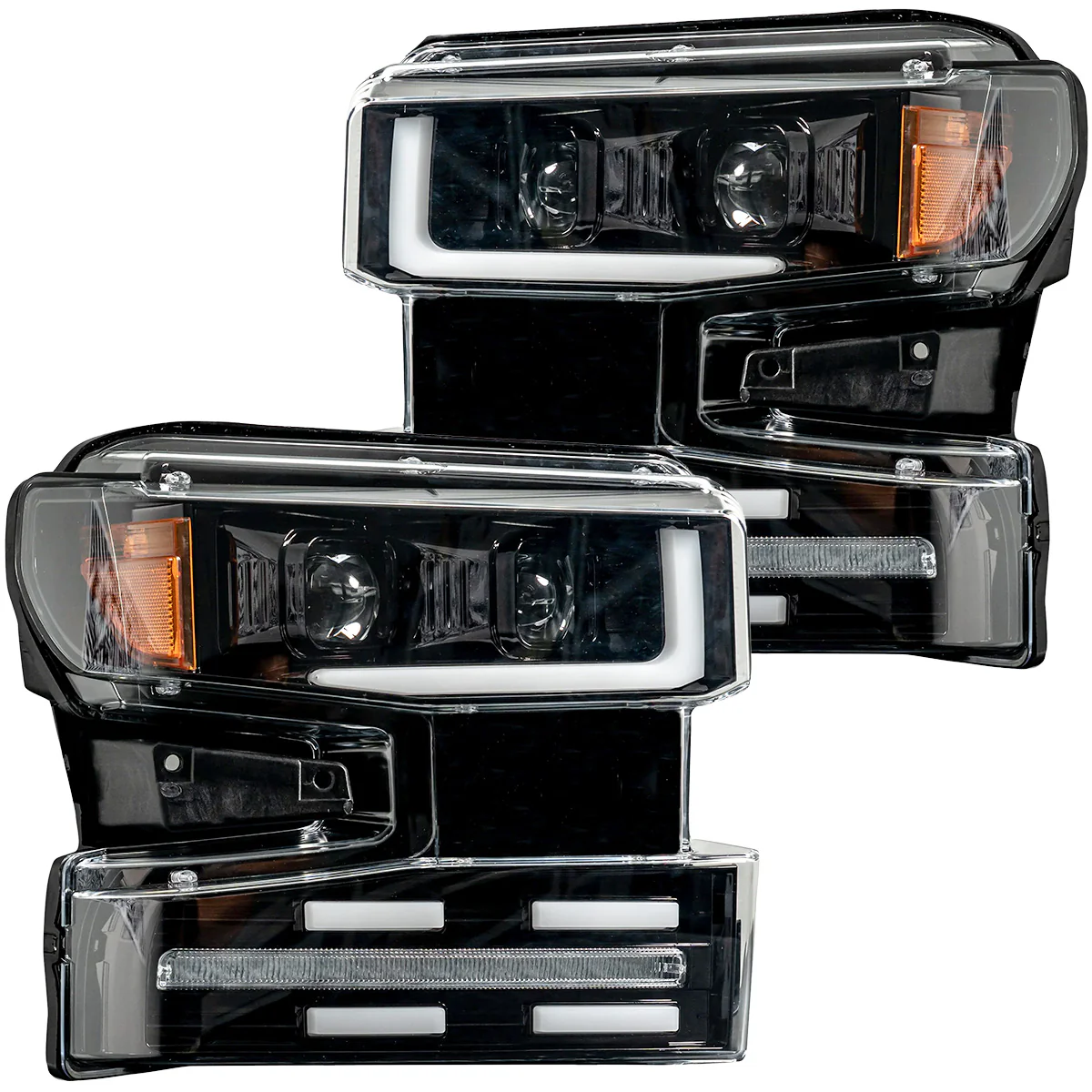 Chevy Silverado 19-21 1500 (4th Gen) Projector Headlights OLED Halos, DRL Scanning Turn Signals - Multiple Styles - Image 21