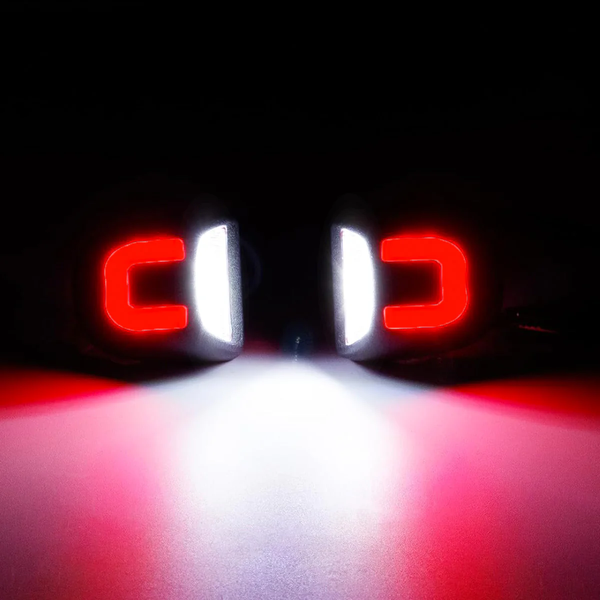 Chevy Silverado & GMC Sierra 07-13 Ultra Bright White LED License Plate Illumination w/ Rear Red C Shaped Accent Lights - Image 3