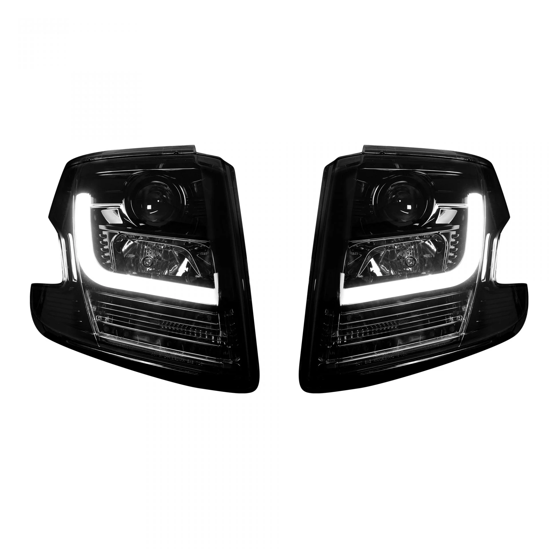 Chevy Tahoe 15-20 Projector Headlights OLED Halos, DRL Smoked/Black - Image 2