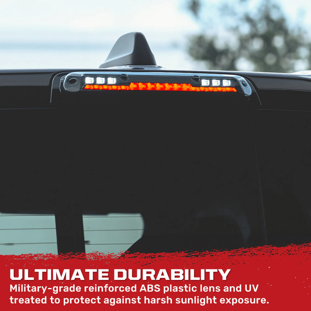 Dodge 19-25 RAM 1500 Red LED 3rd Brake Light Kit with White LED Cargo Lights and Smoked Lens - Image 5
