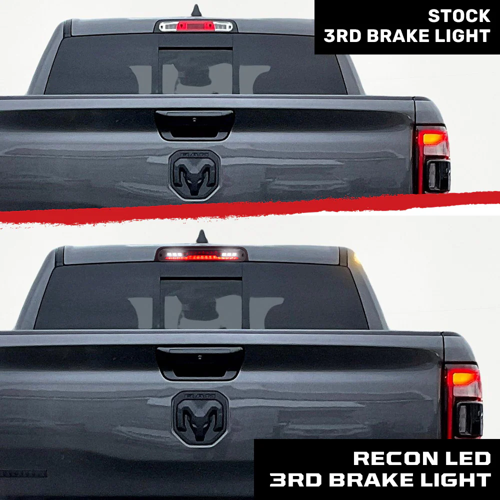 Dodge 19-25 RAM 1500 Red LED 3rd Brake Light Kit with White LED Cargo Lights and Smoked Lens - Image 6