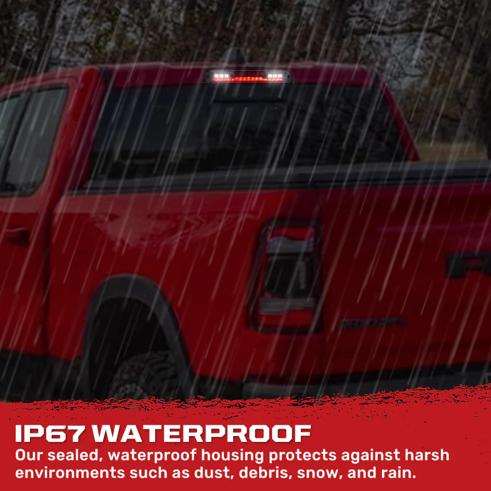 Dodge 19-25 RAM 1500 Red LED 3rd Brake Light Kit with White LED Cargo Lights and Smoked Lens - Image 7