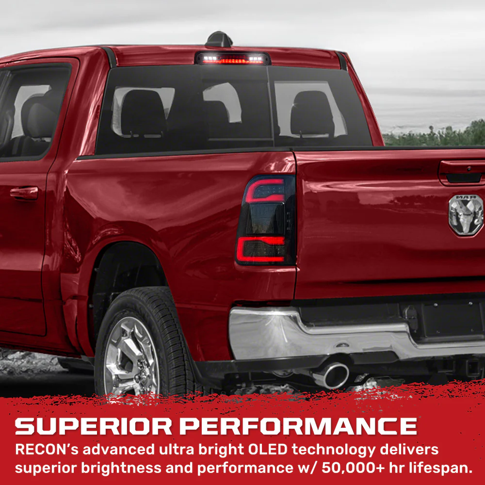 Dodge 19-25 RAM 1500 Red LED 3rd Brake Light Kit with White LED Cargo Lights and Smoked Lens - Image 9