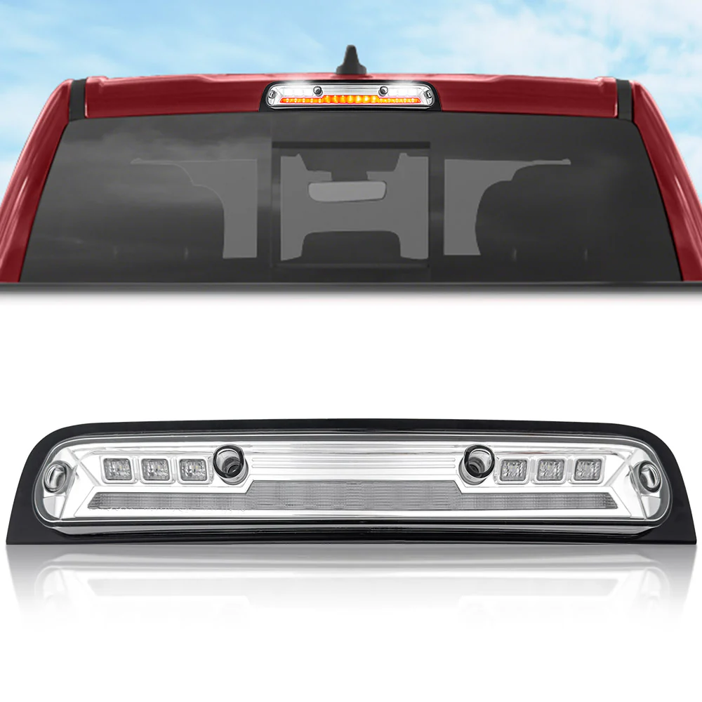 Dodge 19-25 RAM 1500 Red LED 3rd Brake Light Kit with White LED Cargo Lights and Clear Lens