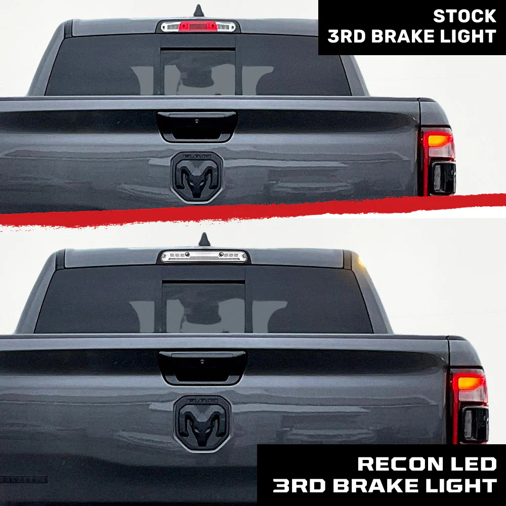 Dodge 19-25 RAM 1500 Red LED 3rd Brake Light Kit with White LED Cargo Lights and Clear Lens - Image 9