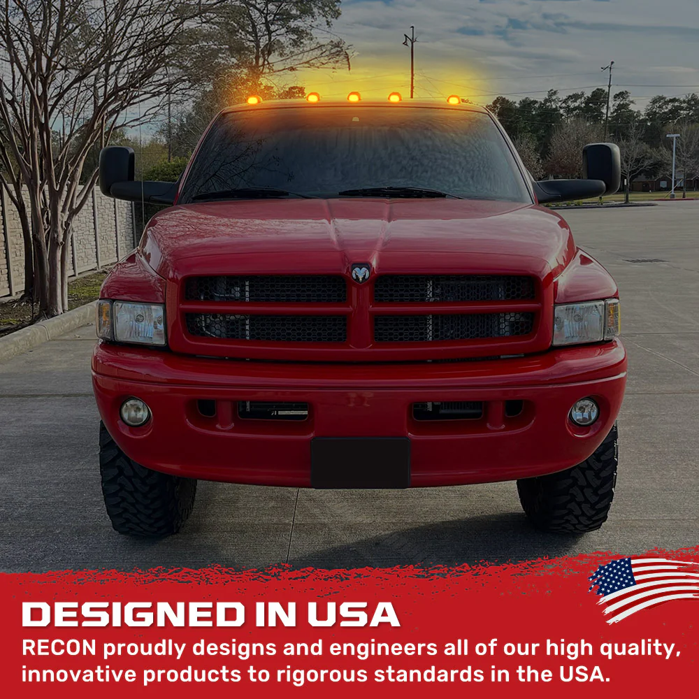 Dodge RAM 99-02 5 Piece Cab Roof Light LED Smoked Lens in Amber - Image 5