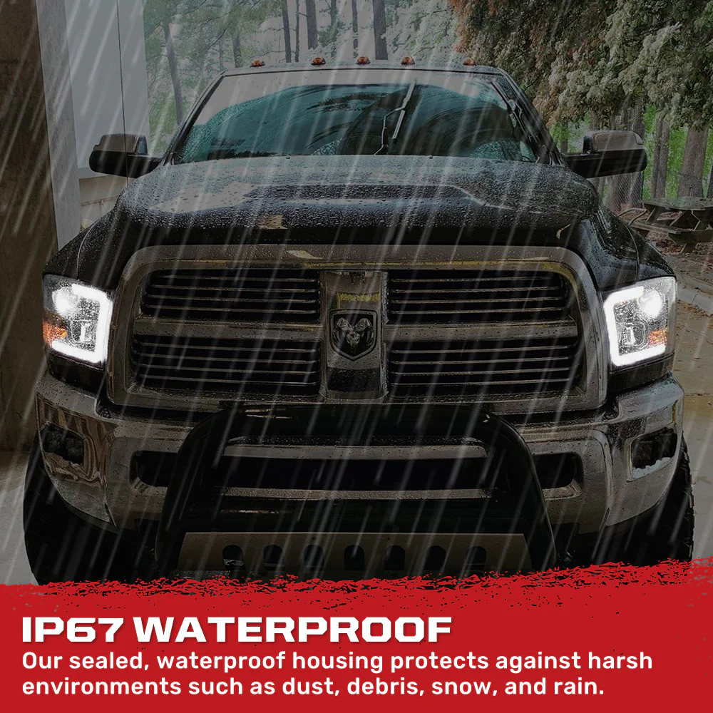 Dodge RAM 1500 09-23 Classic Body Projector Headlights OLED Halos & DRL - Multiple Styles - Image 12