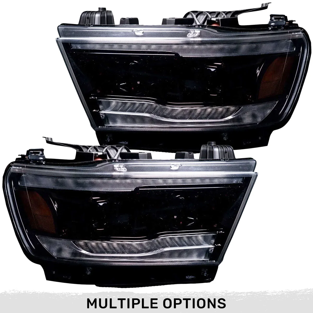 Dodge RAM 1500 19-23 5th Gen LED Projector Headlights OLED DRL Scanning Switchback LED Signals (Replaces Factory/OEM Halogen Only) - Multiple Styles