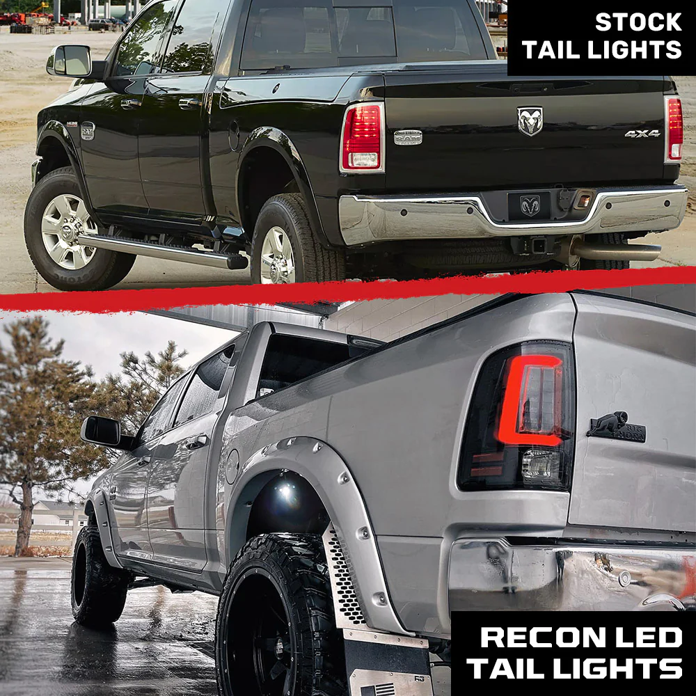 Dodge RAM 1500 Classic Body 2009-2023  Ultra Bright OLED Tail Lights Scanning Turn Signals (Replaces Factory LED Tail Lights) - Smoked Lens - Image 5