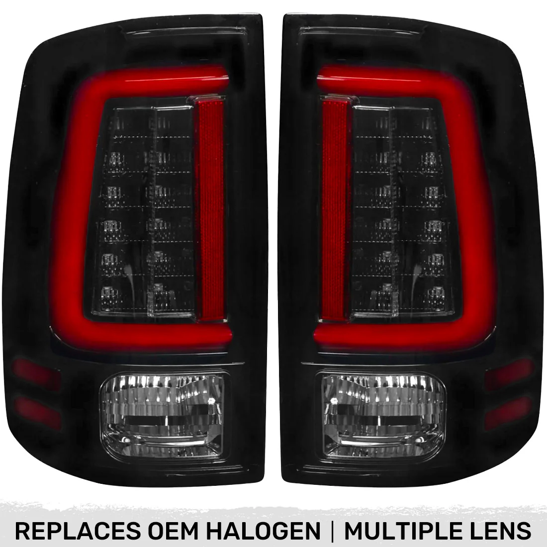 Dodge RAM 1500 (4th Gen) 09-18 Ultra Bright OLED Tail Lights (Replaces Factory Halogen Only) - Multiple Lens