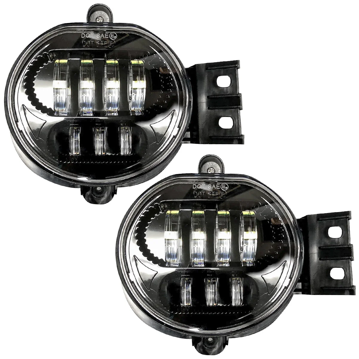 Dodge RAM 1500 02-08 Ultra Bright White LED Fog Lights 2-Pc Kit (Replaces Factory Fog Lights) - Smoked Lens