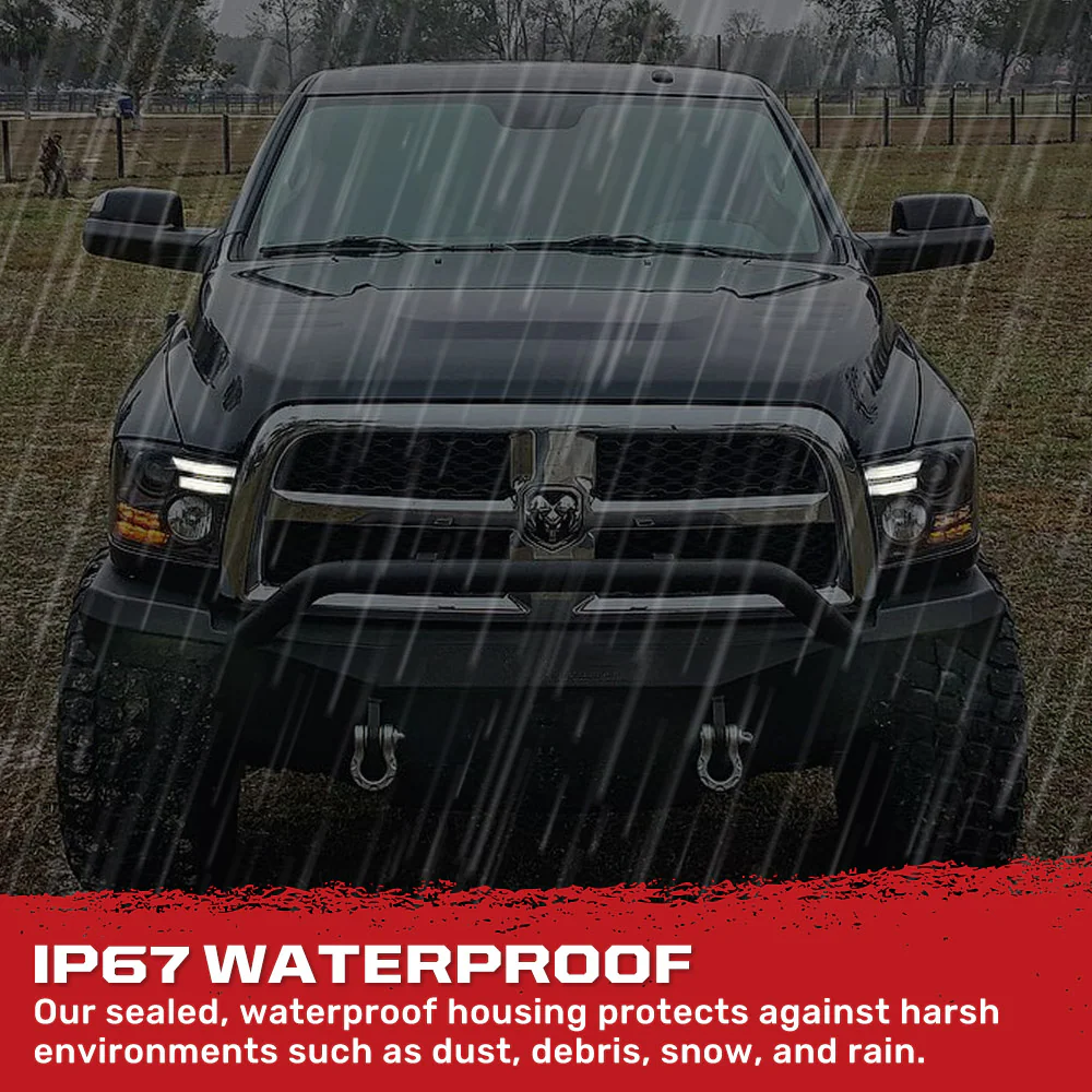 Dodge RAM 2500/3500 15-18 Projector Headlights OLED DRL & LED Signals - Multiple Styles - Image 9