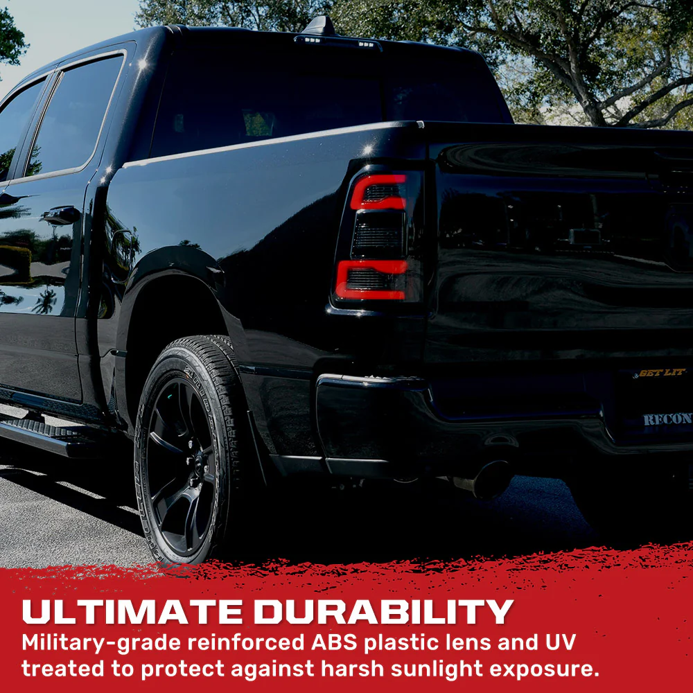 Dodge RAM 2500/3500 19-24 Ultra Bright OLED Tail Lights w/ Scanning Amber Turn Signals (Replaces OEM Halogen Tail Lights Only) - Multiple Lens - Image 9