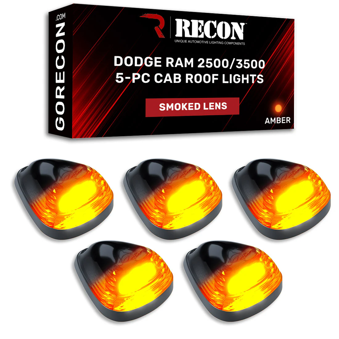 Dodge RAM 2500/3500 94-98 5-Piece Cab Roof Light Set Amber LED 194 Bulbs - Multiple Lens - Image 11