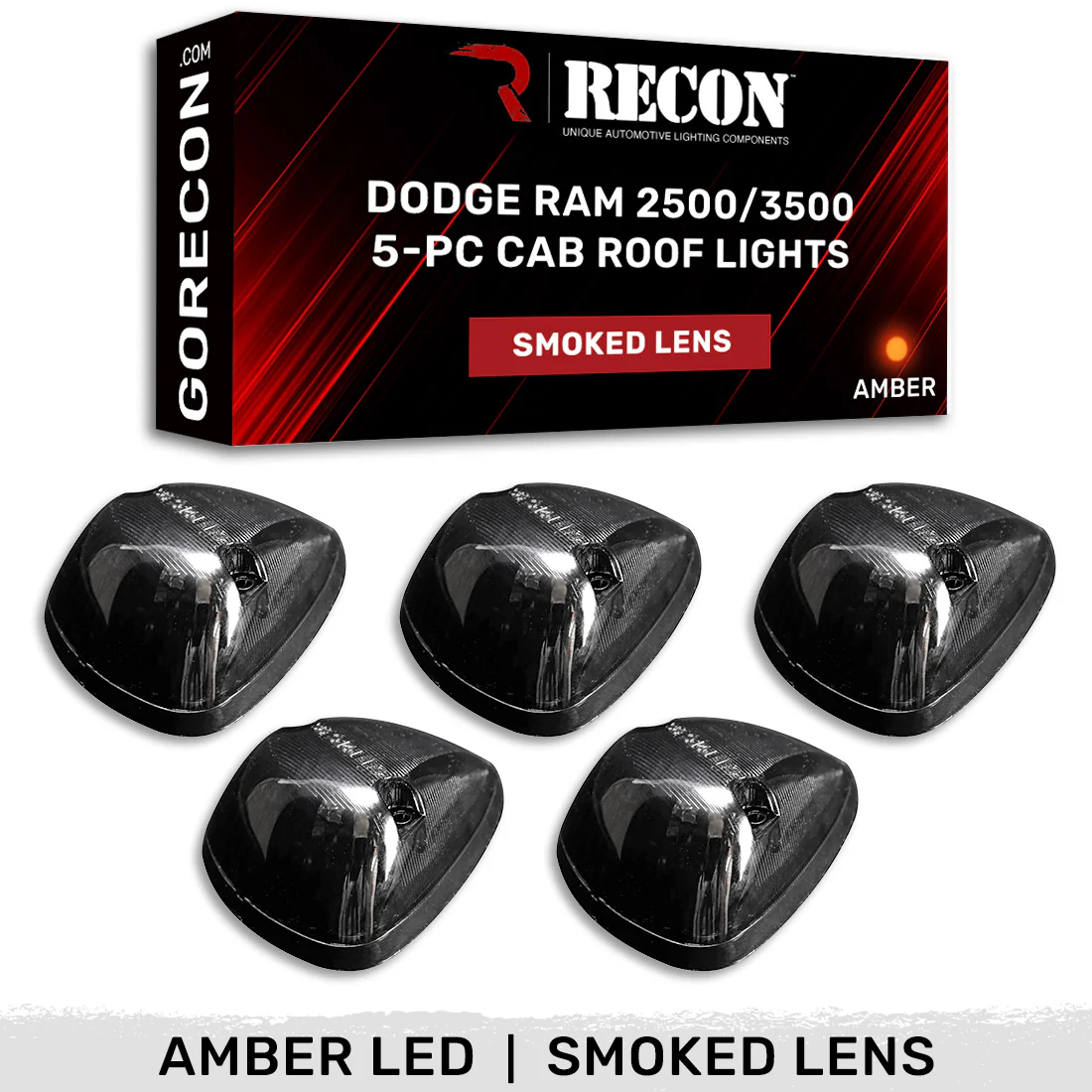 Dodge RAM 2500/3500 94-98 5-Piece Cab Roof Light Set Amber LED 194 Bulbs - Multiple Lens - Image 22