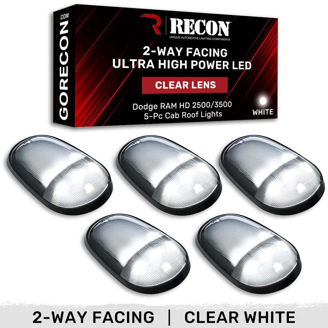 Dodge RAM Heavy-Duty 2500/3500 03-18 5 Piece Cab Roof Light Set 2-Way Front & Rear Facing Ultra High-Power LEDs Multiple Lens & Colors - Image 107