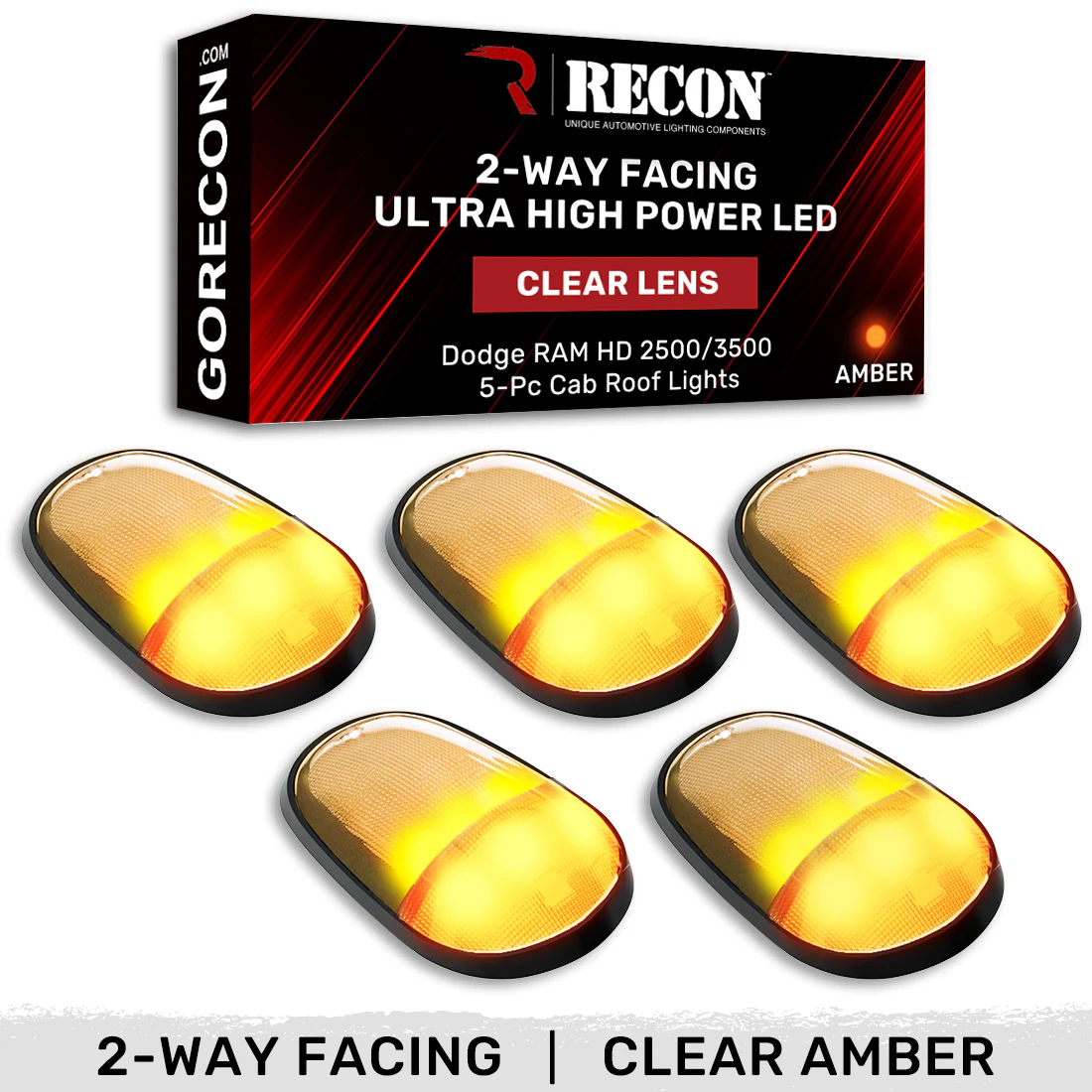 Dodge RAM Heavy-Duty 2500/3500 03-18 5 Piece Cab Roof Light Set 2-Way Front & Rear Facing Ultra High-Power LEDs Multiple Lens & Colors - Image 108