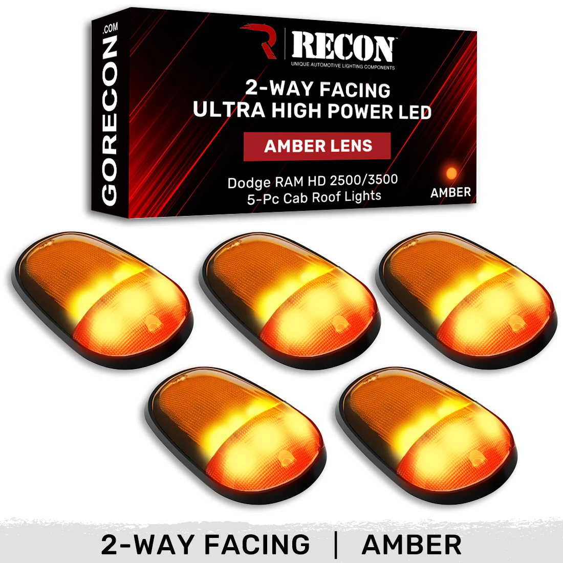 Dodge RAM Heavy-Duty 2500/3500 03-18 5 Piece Cab Roof Light Set 2-Way Front & Rear Facing Ultra High-Power LEDs Multiple Lens & Colors - Image 109