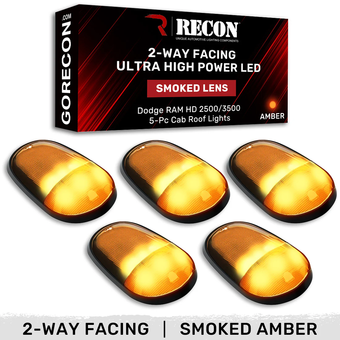 Dodge RAM Heavy-Duty 2500/3500 03-18 5 Piece Cab Roof Light Set 2-Way Front & Rear Facing Ultra High-Power LEDs Multiple Lens & Colors - Image 114