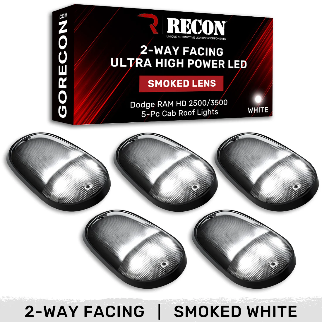 Dodge RAM Heavy-Duty 2500/3500 03-18 5 Piece Cab Roof Light Set 2-Way Front & Rear Facing Ultra High-Power LEDs Multiple Lens & Colors - Image 115
