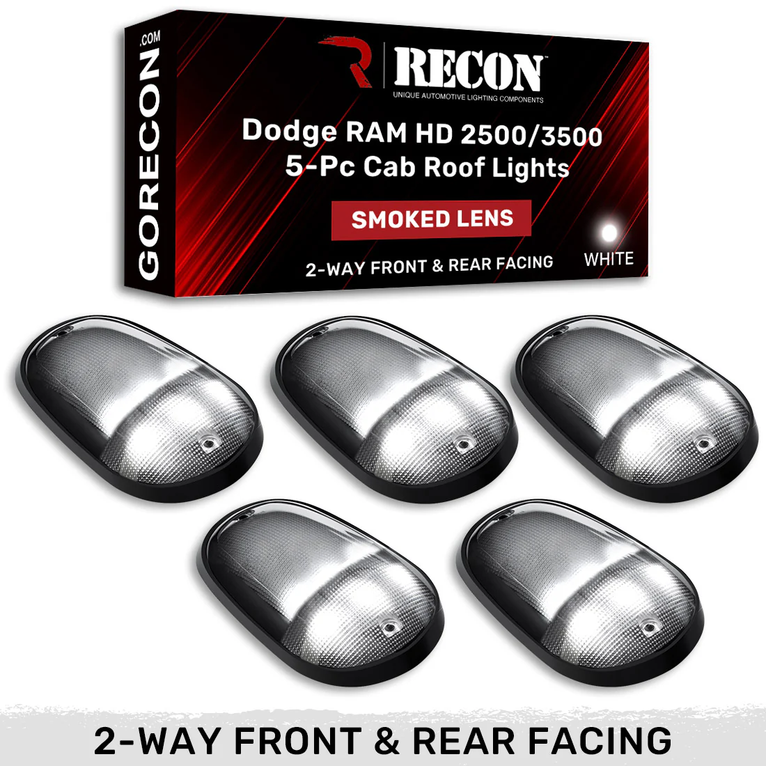 Dodge RAM Heavy-Duty 2500/3500 03-18 5 Piece Cab Roof Light Set 2-Way Front & Rear Facing Ultra High-Power LEDs Multiple Lens & Colors - Image 24