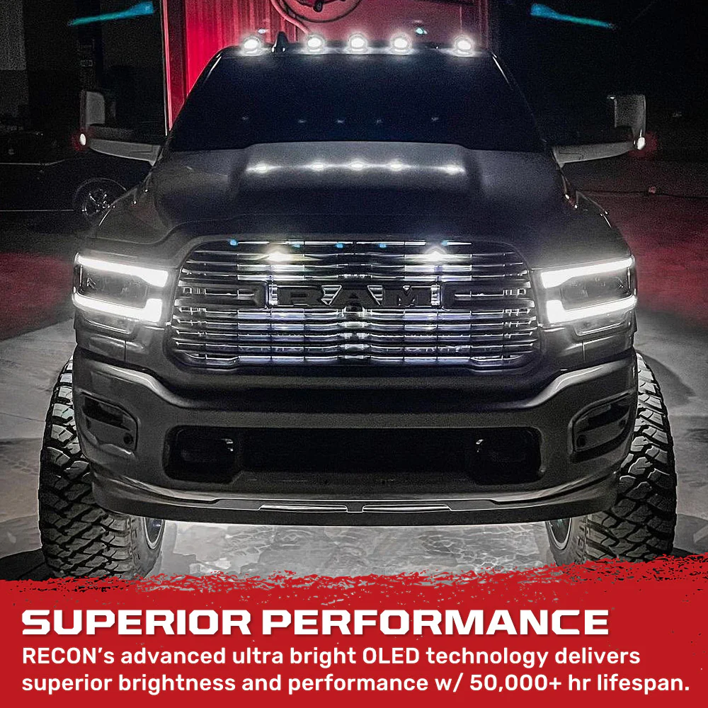 Dodge RAM Heavy-Duty 2500/3500 03-18 5 Piece Cab Roof Light Set 2-Way Front & Rear Facing Ultra High-Power LEDs Multiple Lens & Colors - Image 39