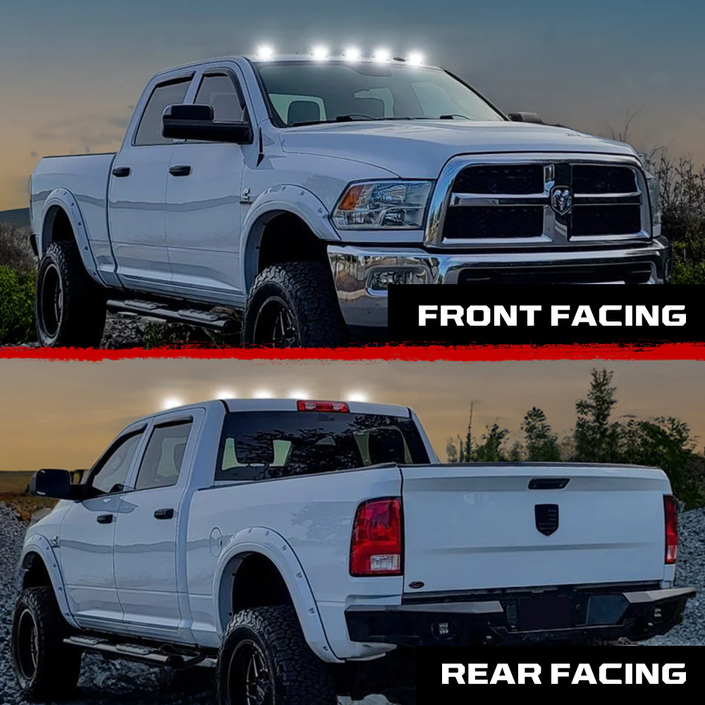 Dodge RAM Heavy-Duty 2500/3500 03-18 5 Piece Cab Roof Light Set 2-Way Front & Rear Facing Ultra High-Power LEDs Multiple Lens & Colors - Image 4