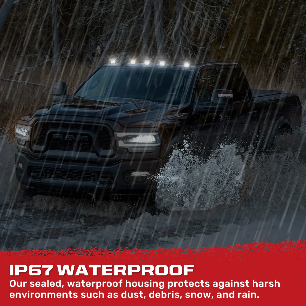 Dodge RAM Heavy-Duty 2500/3500 03-18 5 Piece Cab Roof Light Set 2-Way Front & Rear Facing Ultra High-Power LEDs Multiple Lens & Colors - Image 6