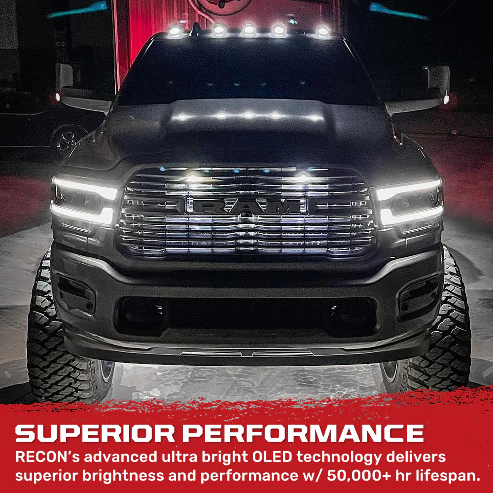Dodge RAM Heavy-Duty 2500/3500 03-18 5 Piece Cab Roof Light Set 2-Way Front & Rear Facing Ultra High-Power LEDs Multiple Lens & Colors - Image 8