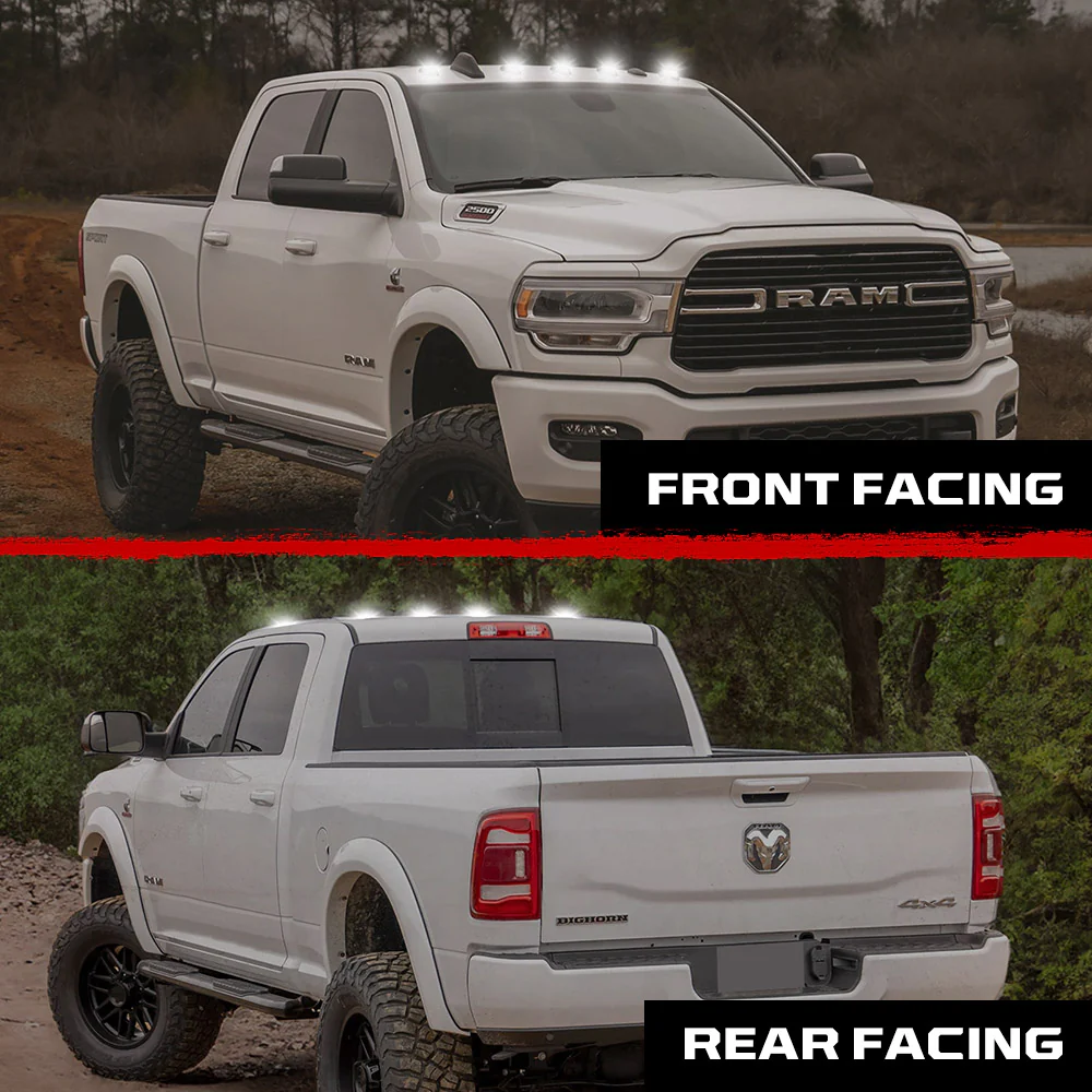 Dodge RAM HD 2500/3500 19-25 5 Piece Cab Roof Light Set 2-Way Front & Rear Facing Ultra High-Power LEDs Multiple Lens & Colors - Image 4