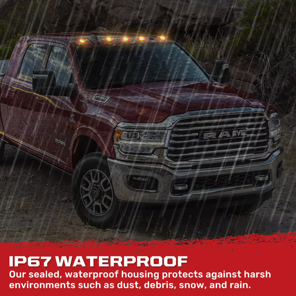 Dodge RAM HD 2500/3500 19-25 5 Piece Cab Roof Light Set 2-Way Front & Rear Facing Ultra High-Power LEDs Multiple Lens & Colors - Image 43