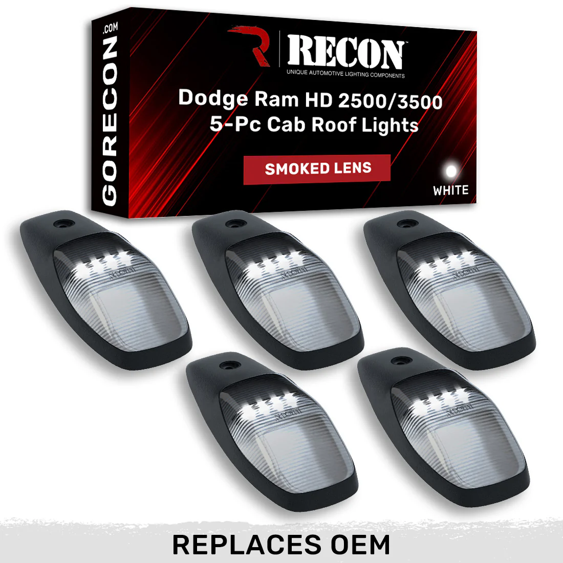 Dodge RAM HD 2500/3500 19-25 5 Piece Cab Roof Light Set 2-Way Front & Rear Facing Ultra High-Power LEDs Multiple Lens & Colors - Image 5