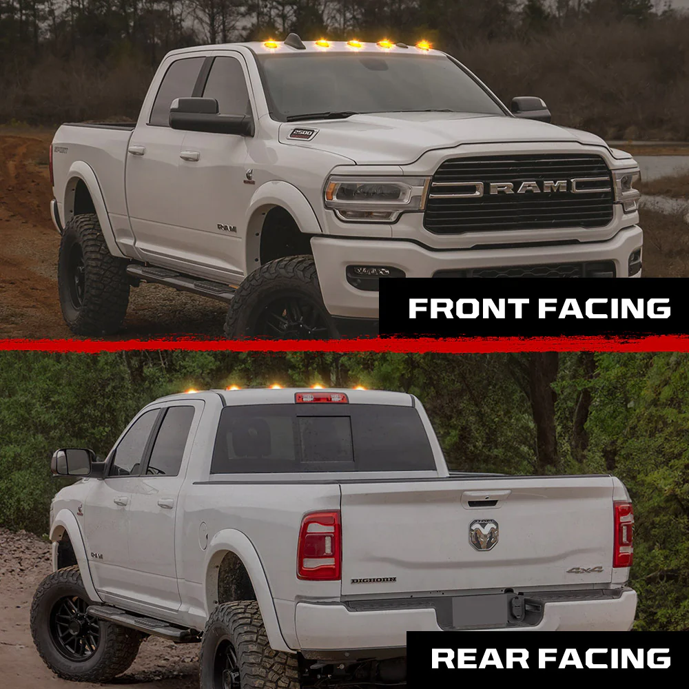 Dodge RAM HD 2500/3500 19-25 5 Piece Cab Roof Light Set 2-Way Front & Rear Facing Ultra High-Power LEDs Multiple Lens & Colors - Image 59