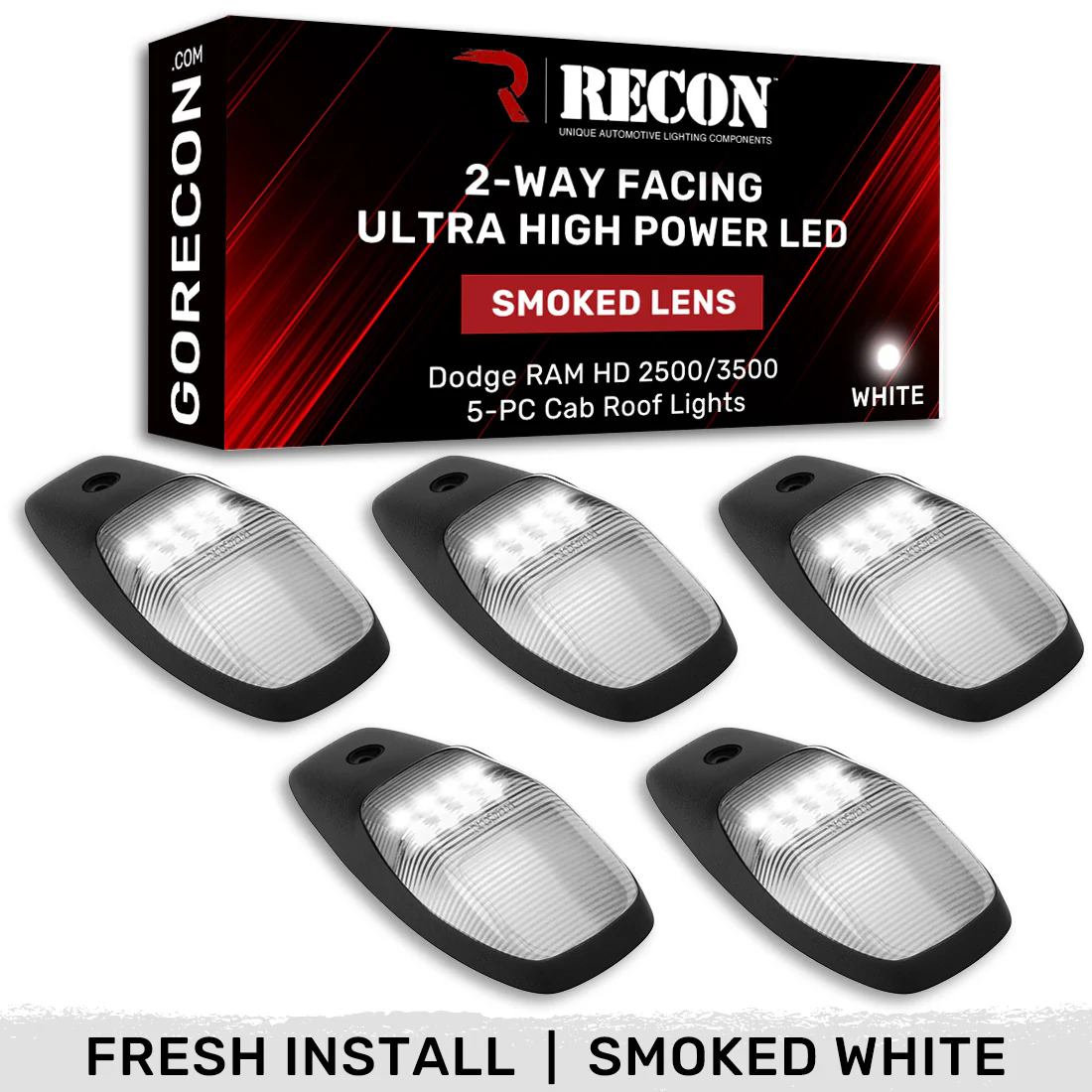 Dodge RAM HD 2500/3500 19-25 5 Piece Cab Roof Light Set 2-Way Front & Rear Facing Ultra High-Power LEDs Multiple Lens & Colors - Image 89