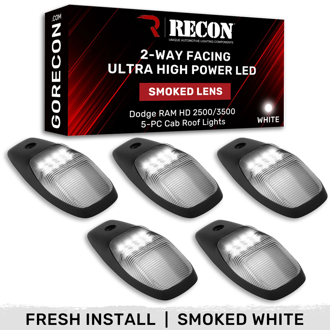 Dodge RAM HD 2500/3500 19-25 5 Piece Cab Roof Light Set 2-Way Front & Rear Facing Ultra High-Power LEDs Multiple Lens & Colors - Image 97