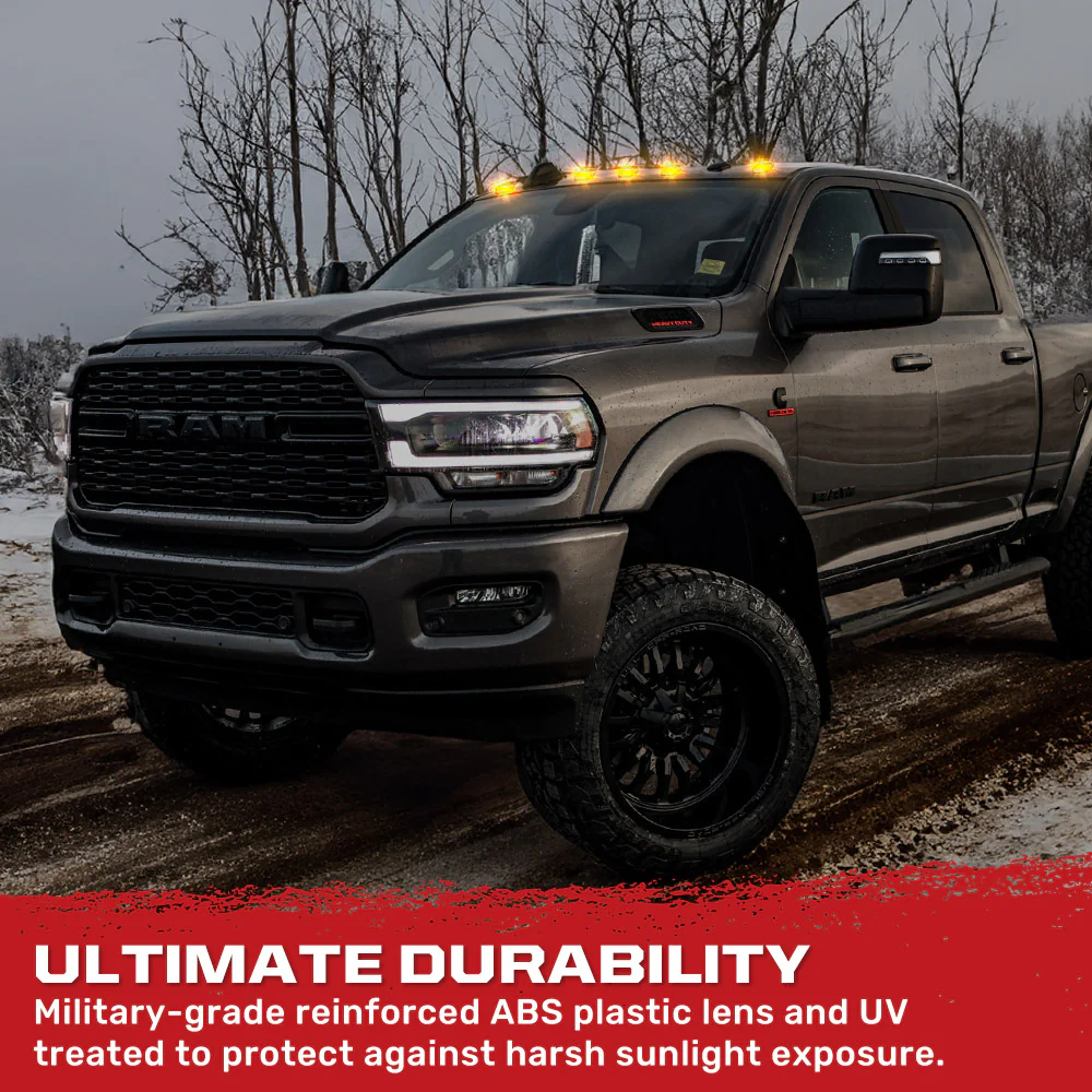 Dodge RAM HD 2500/3500 19-25 5-Piece Cab Roof Light Kit Strobe LED White & Amber - Multiple Lens - Image 22
