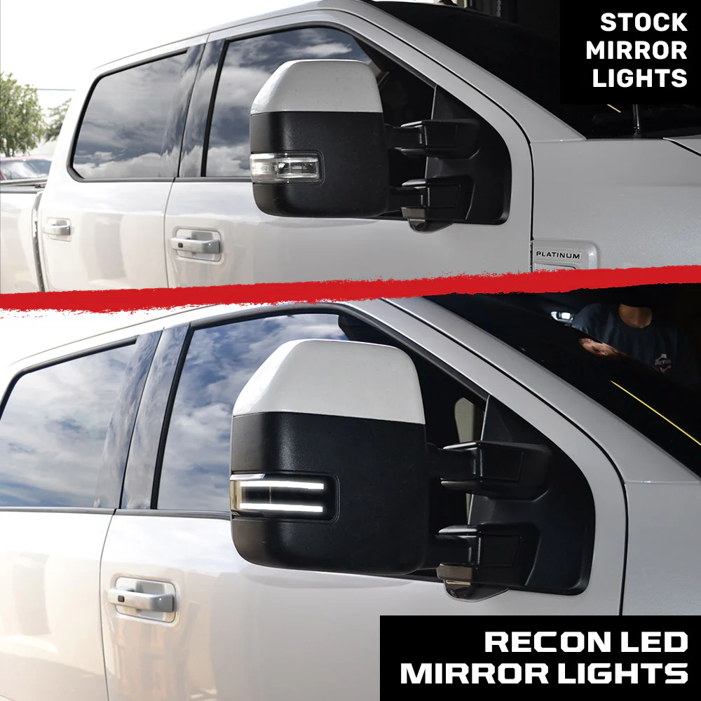 Ford 17-25 Super Duty White DRL LED Side Mirror Lenses - Multiple Lens - Image 7