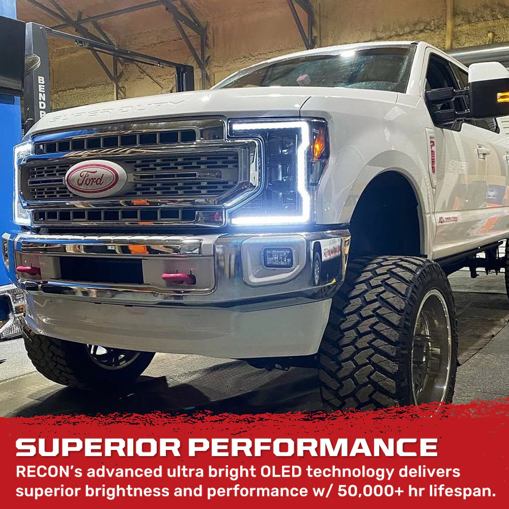 Ford 20-22 Super Duty LED Triple Projector Headlights w/ Ultra High Power White OLED DRL & Scanning Amber LED Turn Signals (Replaces OEM Halogen Style Only) - Multiple Styles - Image 15