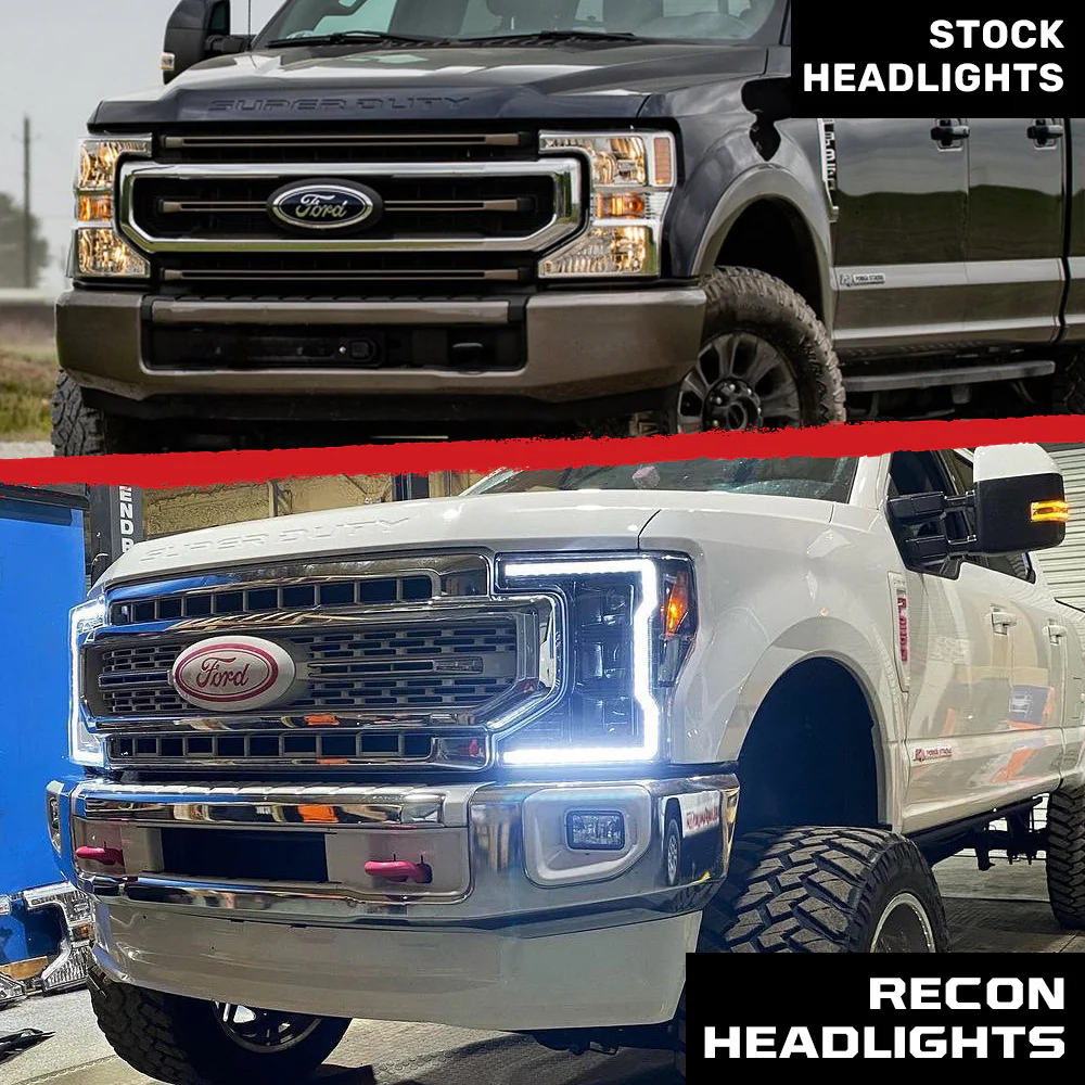 Ford 20-22 Super Duty LED Triple Projector Headlights w/ Ultra High Power White OLED DRL & Scanning Amber LED Turn Signals (Replaces OEM Halogen Style Only) - Multiple Styles - Image 18