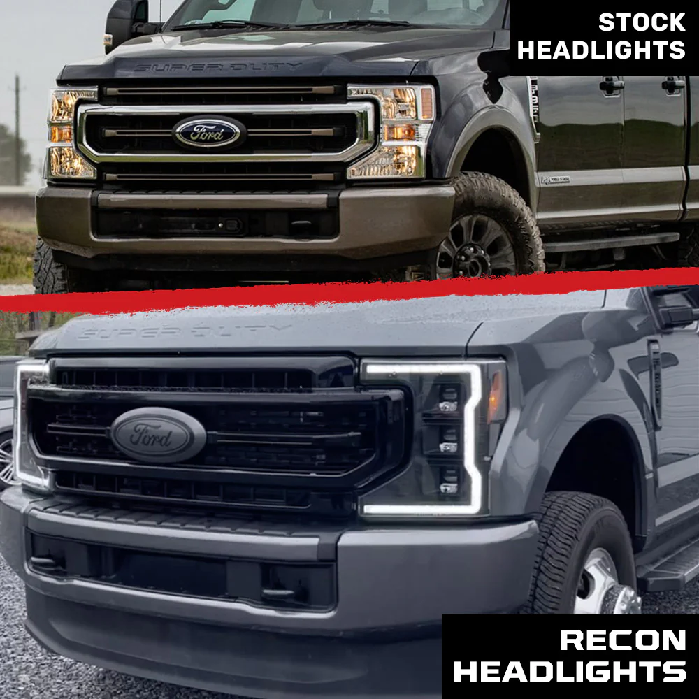 Ford 20-22 Super Duty LED Triple Projector Headlights w/ Ultra High Power White OLED DRL & Scanning Amber LED Turn Signals (Replaces OEM Halogen Style Only) - Multiple Styles - Image 7