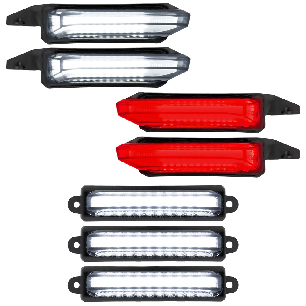 Ford 21-22 Raptor 7-Pc Fender & Hood Light Kit Smoked Lens White or Amber LED Running Lights w/ Startup Light Sequence - Image 15