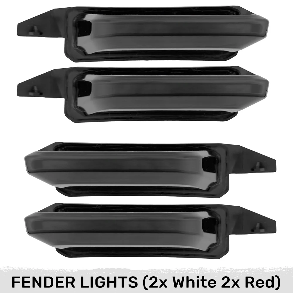 Ford 21-22 Raptor 7-Pc Fender & Hood Light Kit Smoked Lens White or Amber LED Running Lights w/ Startup Light Sequence - Image 16