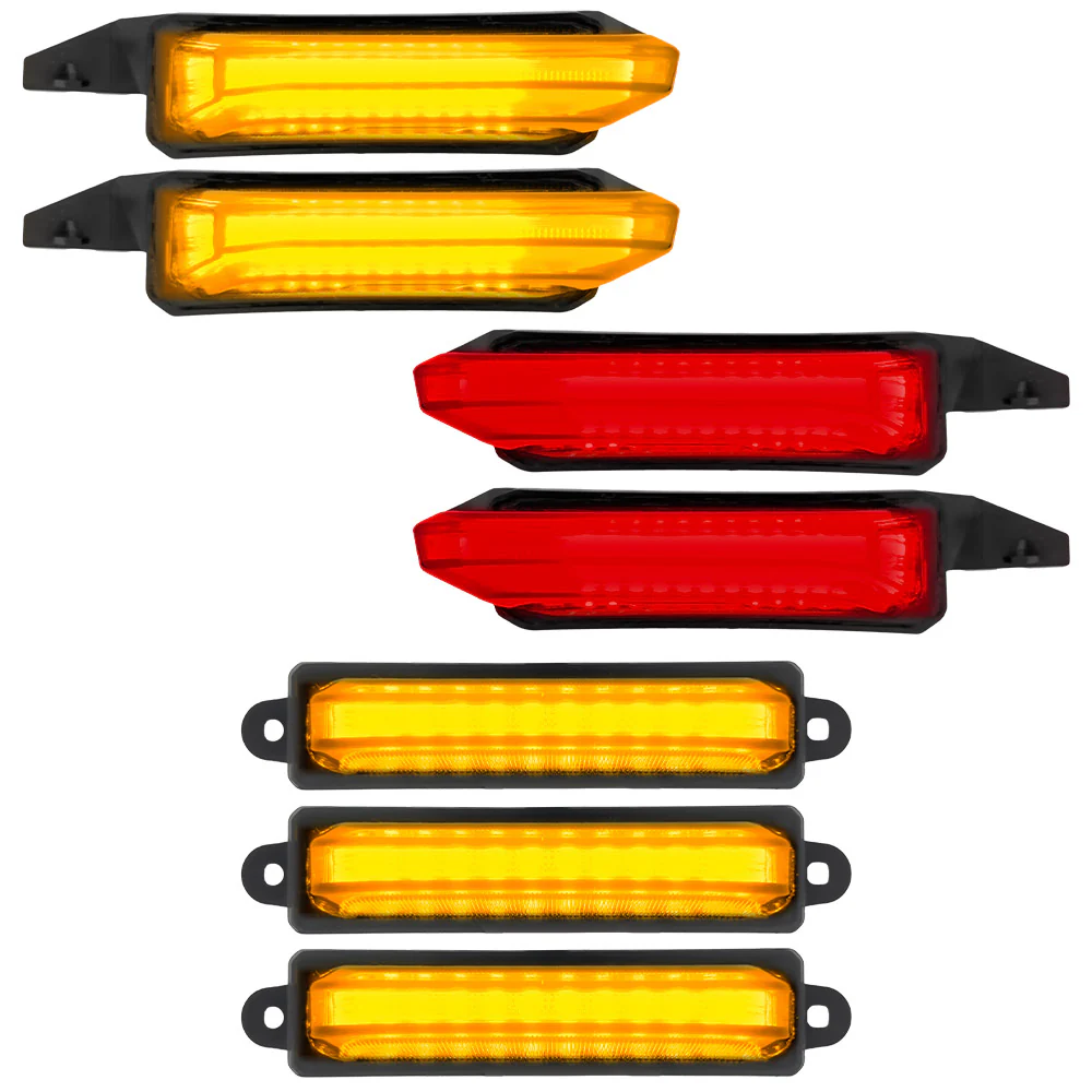 Ford 21-22 Raptor 7-Pc Fender & Hood Light Kit Smoked Lens White or Amber LED Running Lights w/ Startup Light Sequence - Image 17