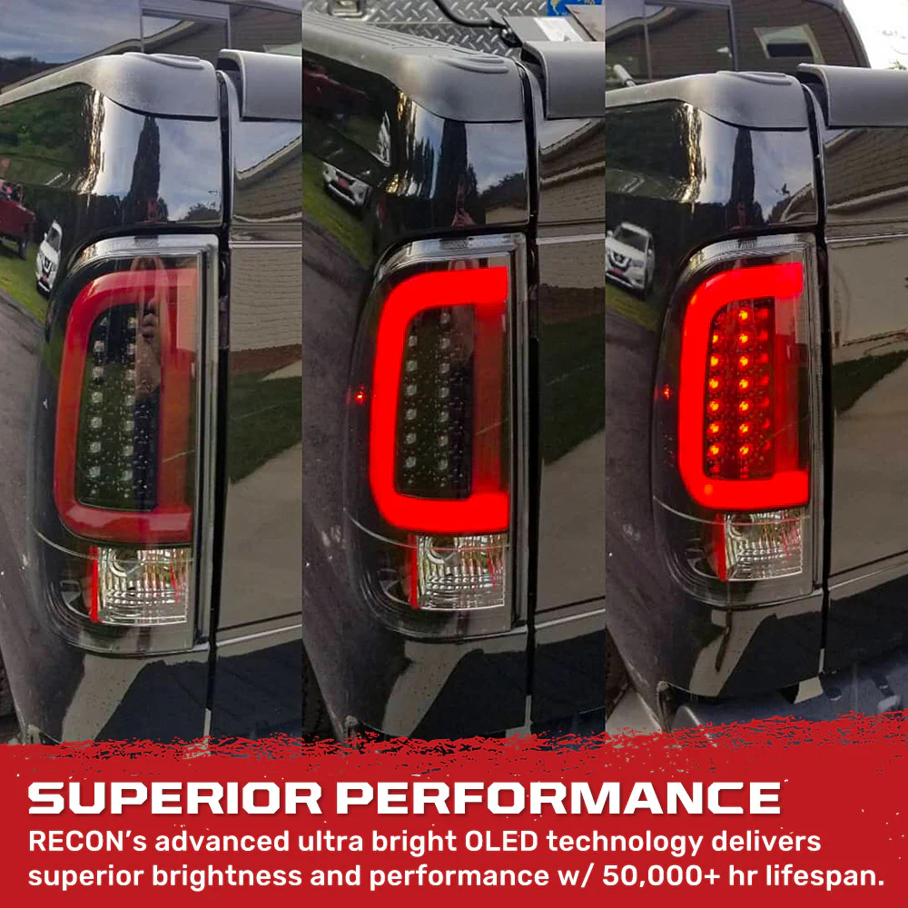 Ford Super Duty 99-07 F250HD/F-250/F-350/F-450/F-550 OLED Tail Lights Scanning Turn Signals - Smoked Lens - Image 6