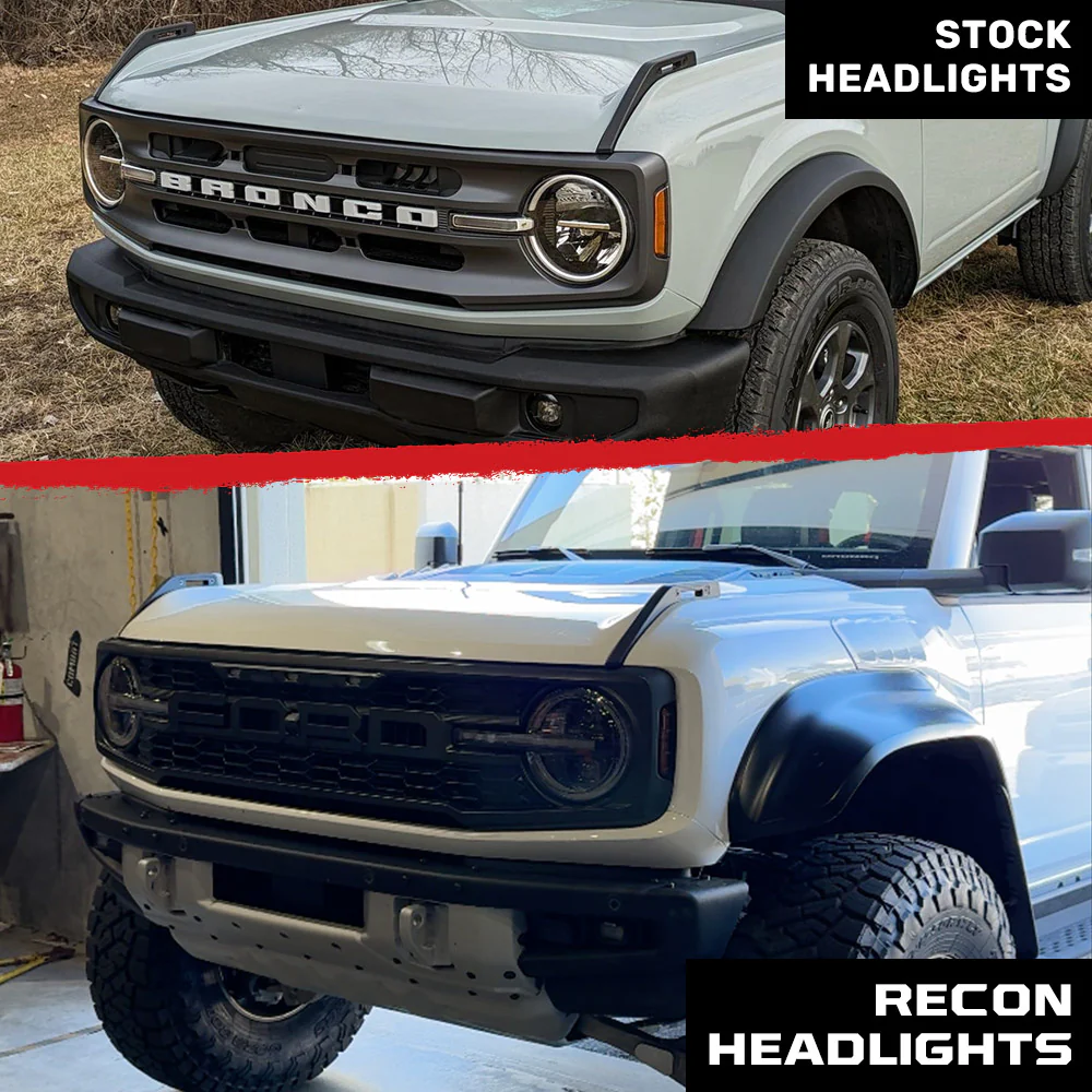Ford Bronco 21-25 LED Projector Headlights w/ Ultra High Power LED High/Low Beams & White OLED DRL w/ Start-Up Lighting Sequence & Scanning Amber LED Turn Signals - Smoked / Black - Image 10